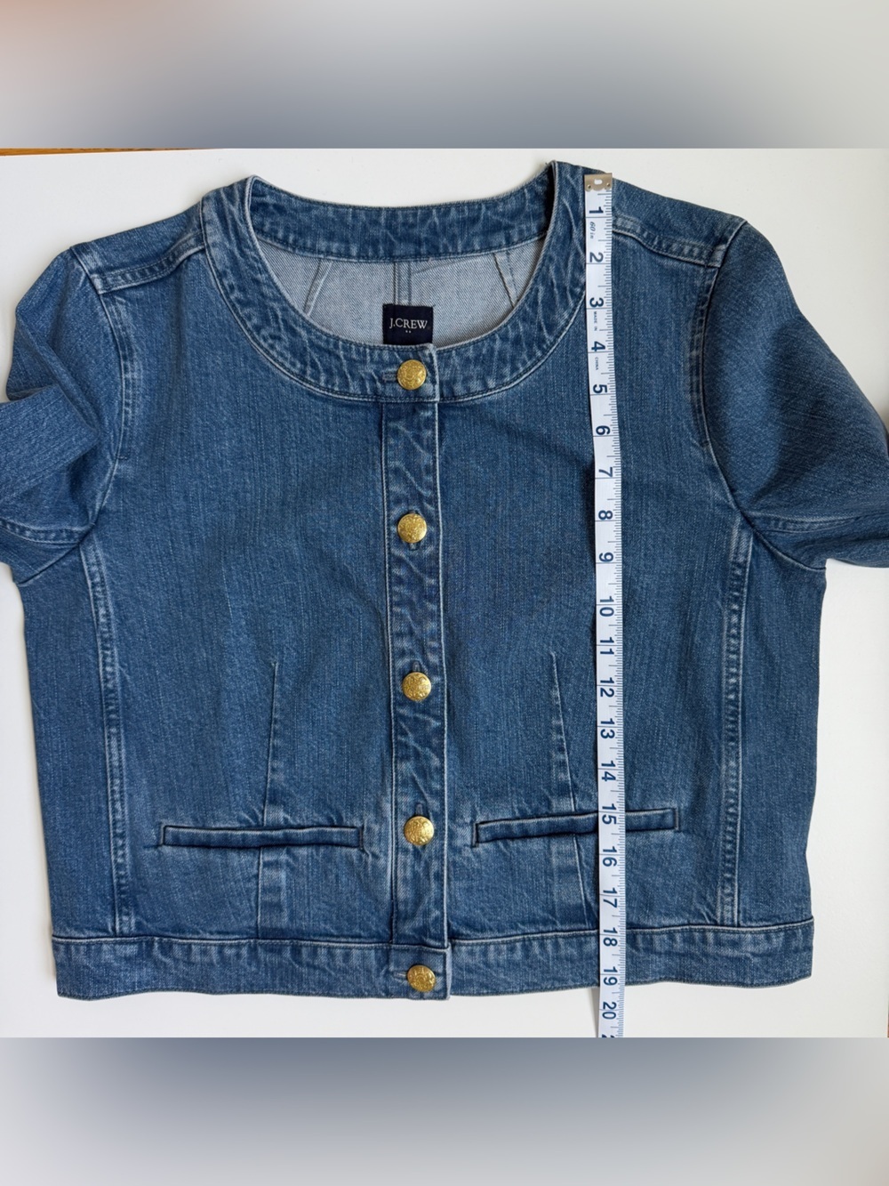 J.Crew Lady Louisa Cropped Denim Jacket Women’s Size 8 - Picture 11 of 11